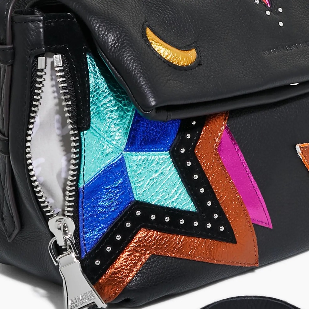 Aimee Kestenberg Black Crossbody with Multicolor Star & Moon Accents - Picture 7 of 9